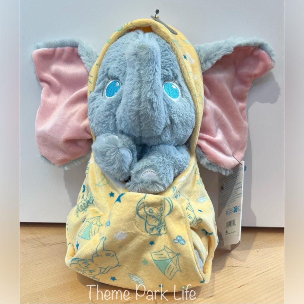 Disney Parks Dumbo Elephant Swaddle Babies 11.5” Plush Baby Blanket NEW